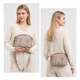 Small Crossbody Bags for Women Multi-Pocket Shoulder Purse (Khaki Brown)
