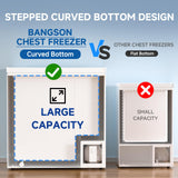 BANGSON 7.1 Cu.Ft Chest Freezer, Deep Freezer with Adjustable Thermostat, Top Open Door Freezer with Removable Basket, Quiet Operation, Ideal for Kitchen/Apartment/Office