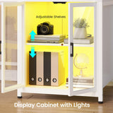 SEDETA 78.7” Large Gaming Computer Desk with Storage Drawers, LED Lights