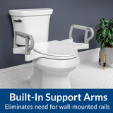 Bemis Assist Toilet Seat with Built-in Support Handles, Hinges Never Loosen, Fits Round and Elongated