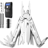 ROCKTOL Multitool, 29-in-1 Multitool Pliers with Replaceable Wire Cutters and Saw, Heavy-duty Stainless Steel Multi-tool Set and Nylon Sheath for Camping Survival multi tool for Man