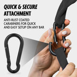 DMoose Fitness Hanging Ab Straps for Pull Up Bar & Core Strength Training - Thick Padded Arm Strap for Ab Swing with 2 Rust-Resistant Carabiners - Pull Up Straps for Abs Workout at Home and Gym (Pair) DMoose Fitness