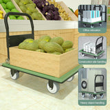Push Cart, Folding Mobile Platform Trolley,Thickened and Reinforced, 360° Swivel Wheels