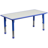 Flash Furniture Kids 47.25x23.6 in Activity Table, Blue/Gray, 6-Pack