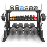 3-Tier Dumbbell Rack, 1200LB Capacity Adjustable Weight Rack for Home Gym, Heavy-Duty Weight Stand for Dumbbells Kettlebells & Weight Plates(Rack Only)