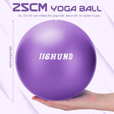 jjshund Pilates Ball, 9,8 Inch Small Exercise Ball Mini Yoga Ball, Soft Workout Ball for Home Gym Yoga, Pilates, Core Training, Workout, Balance, Stability jjshund