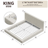 RECCI AirFrame King Size Upholstered Bed Frame with Plush Padded Headboard
