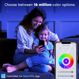 LUXRITE 6 Inch Smart LED Recessed Lighting, RGBW Color Changing, WiFi App and Voice Control, Compatible with Alexa and Google Home, No Hub Required, 13W 1000LM, CRI 90, IC Rated, Wet Rated (6 Pack)