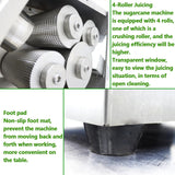 WYDDDARY 24V DC or 110V AC Electric Sugarcane Juice Extractor Electric 4 Rollers Sugar Cane Juicer Outdoor Juicer with Transformer and Transparent Window 450W