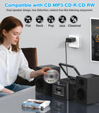 Greadio Stereo System for Home with Boombox CD and Cassette Player Combo, 40W Home Stereo System with Bluetooth, FM Radio/USB/TF/AUX/Remote Control, Detachable Wooden Bookshelf Speakers
