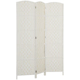 Room Divider 3 Panel, 6FT Tall Folding Privacy Screen, Freestanding Hand-Woven Partition for Room Separation with 360°