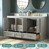 DELUXE LIVING 60 Inch Bathroom Vanity with Double Sink Combo, Greige