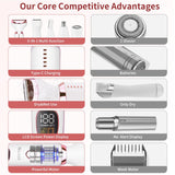 Electric Razors Shaver for Women - 5 in 1 Womens Electric Razor Bikini Trimmer for Women and Wet/Dry and Rechargeable Lady Shaver Razors for Nose Hair Face Eyebrow Arms Legs Armpit Pubic Area