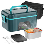 BOSPEWTSE Cordless Electric Lunch Box for Adults, 5.5 Cups Rechargeable Self Heating Lunch Box-Automatic Heating, Food Warmer with Memory Function & Automatic Keep Warm(Blue)