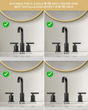 Black Bathroom Faucets 3 Hole, 8 Inch Widespread Matte Black Bathroom Faucet FORIOUS