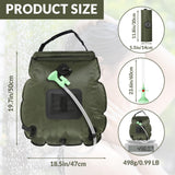 Hortsun 4 Pack Solar Portable Shower Bag 5 Gal/20l Solar Heating Camping Shower Bag with On-Off Switchable Head and Removable Hose for Outdoor Camping Hiking Traveling Beach Swimming(Green)