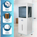 iQ Pure Breeze Portable Air Cooler - Energy-Efficient Evaporative Cooler for Home & Office - Quiet with Remote Control - Stay Cool and Save Energy (Large)