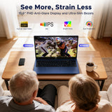 NIMO 15.6" FHD-Business-Laptop, 8 Cores AMD Ryzen 7 8745HS 16GB RAM 256GB SSD (Up to 4.9GHz, Beat R9 7940HS), Radeon-780M, 100W Fast PD for Creators & Professionals Work/Gaming, 2-Year Warranty