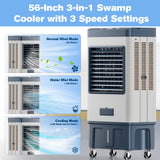 Auertech 8000CFM Swamp Cooler Outdoor, 30 Gal Swamp Cooler Air Conditioner with Large Water Tank, 120°Oscillation, Metal Frame, 3 in 1 Evaporative Air Cooler for Garage Warehouse Commercial