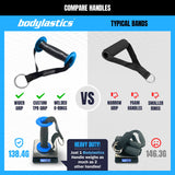 Bodylastics Pro Series Resistance Band Set- 7 Resistance Bands with Clips, Handles, Ankle Straps, Door Anchor, Carry Bag and Snap Reduction Tech (3-400 Lbs Set Assorted)