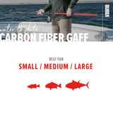 BUBBA 7 Foot Gaff with 3 Inch Stainless Steel Offset Hook, Non-Slip Grip Handles and Carbon Fiber Shaft for Fishing, Boating and Outdoors