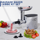 CHEFFANO Meat Grinder, 2600W Max Meat Grinder Electric, ETL Approved Heavy Duty Meat Mincer Machine with 2 Blades, 3 Plates, Sausage Stuffer Tubes & Kubbe Kit for Home Kitchen Use