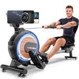 WENOKER Rowing Machine, Magnetic Rowing Machine for Home, Upgraded 32-Levels Resistance with Smart Electronic Knob, 350 LBS Weight Capacity, Compact Rower Machine Easy Assembly, App Supported