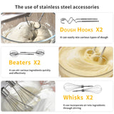 7-Speed Cordless Hand Mixer for Baking - Electric Handheld Mixer with 6 Stainless Steel Attachments, Turbo Boost, Digital Display, Lightweight Cake Mixer for Eggs, Cream, Cookie Dough (Yellow)