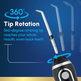 Waterpik Cordless Advanced 2.0 Water Flosser For Teeth, Gums, Braces, Dental Care With Travel Bag and 4 Tips, ADA Accepted, Rechargeable, Portable, and Waterproof, Black WP-582, Packaging May Vary