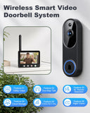 SURPN Wireless Doorbell Camera with 4.3" Indoor Monitor, 1080P Video Door Bell, APP Remote View, Night Vision, PIR Human Detection, Two-Way Audio, Rechargeable Battery for Home Apartment