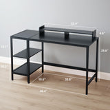 MINOSYS 47-inch Computer Desk with Storage Shelf - Your Ideal Black Gaming Desk for Bedrooms, Small Spaces