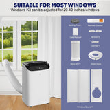 14000 BTU Portable Air Conditioners, Cools Up to 700 Sq.Ft, Free standing AC Unit, Cooling, Dehumidifier, Fan, Sleep Mode, Remote Control & Installation Kit, White