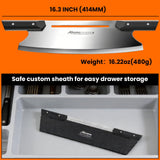 Aihomo 13-Inch Pizza Cutter Rocker Blade, Ultra Sharp 420J1 Japanese Stainless Steel Pizza Knife, Heavy Duty Pizza Slicer with Dual G10 Handle - Waterproof, Dishwasher Safe, Protective Cover