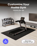 AIRHOP 0.56in Thick 24 Sq Ft Exercise Equipment Mats, 6 Tiles Upgraded Rubber Top with High Density EVA Foam, Large Interlocking Puzzle Gym Flooring for Home Gym, Heavy Weight Workout,Black