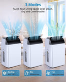 PioneerWorks 14000 BTU Portable Air Conditioner, 3-in-1 AC Unit with Dehumidifier & Fan, Cools Up to 750 Sq.Ft, Remote Control, 24H Timer & Low Noise Design, Black