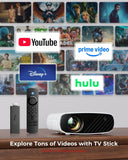 ELEPHAS Mini Projector for iphone, Portable Projector with Tripod, 1080P HD Outdoor Projector, Movie Projector Compatible with Android/iOS/Windows/TV Stick/HDMI/USB