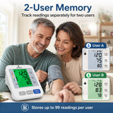 FDA-Cleared Blood Pressure Monitor, Upper Arm, Wide Cuff, Large Display