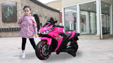 Electric Ride-On Motorcycle for Kids with 12V Motor, Training Wheels, Manual Throttle, Light Up Wheels, Music Player & Headlights - Ages 3-6 (Pink + Plastic + 50-99 pounds)