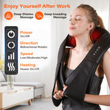 Neck Massager, Electric Neck and Back Massager with Heat, 3D Kneading Massage Pillow WERTYI