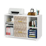 2 Drawer File Cabinet Large Mobile Lateral Filing Cabinet Letter Size for Home Office, White LITTLE TREE