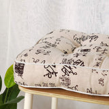 HXAZGSJY Chair Cushions for Dining Chairs Bohemian Soft Patio Chair Pads Indoor Office Home Kitchen Square Dining Chair Cushion Pillow Calligraphy 20"x20"x4"