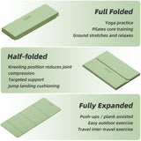 Foldable Yoga Mat, 74"Lx32"Wx1/3"Thick, Folding Exercise Mat, Non-slip Wide Pilates Mats for Home Workout/Travel, Portable Yoga Mat Thick (Green)
