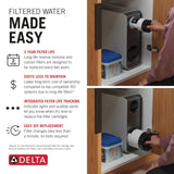 Delta Faucet Clarifi Under Sink Reverse Osmosis Water Filter System with Gold Contemporary Beverage Dispenser Faucet