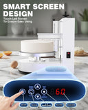 WantJoin Cake Decorating Machine - 4-12 Inch Automatic Cream Spreading for Cake Frosting Machine 60-320 RPM with Graduated Scrapers Electric Turntable, White