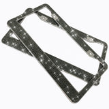 SHERING Bling License Plate Frame, 2 Pack License Plate Frame with Premium Gift Box for Women,Rhinestone License Plate Frames with 1100pcs Rhinestones (Grey)