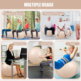 Leyndo 4 Pcs 26 Inch Yoga Exercise Ball Pilates Pregnancy Birthing Fitness Ball with Quick Pump Anti Burst for Improved Posture, Balance, Yoga, Pilates, Training (Nude)