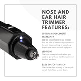 ToiletTree Products Water Resistant Heavy Duty Steel Nose Trimmer with LED Light and Travel Case