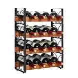 Stackable Wine Rack for 16 Bottles, 4 Tier Wine Storage Cabinet Shelf, Freestanding Wine Organizer X-cosrack