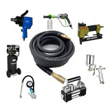 SYXQT Hybrid Air Hose 1/4-Inch x 25FT,Air Compressor Hose 300 PSI Heavy Duty,Lightweight,Kink Resistant,All-Weather Flexibility with 1/4-Inch Industrial Air Fittings and Bend Restrictors,Black