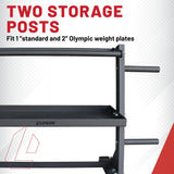Lifeline Fitness Home Gym 3-Shelf Dumbbell and Kettlebell Storage Rack with Rope and Band Hook - Holds up to 440 LBS - Robust Gym Equipment Storage Solution